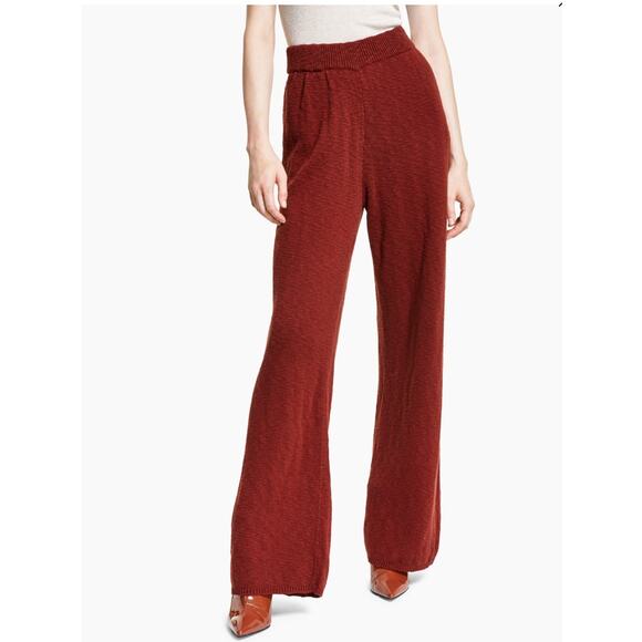 INC International Concepts Cotton Wide-Leg Sweater Pants In Deep Sienna -XXL - Picture 1 of 5